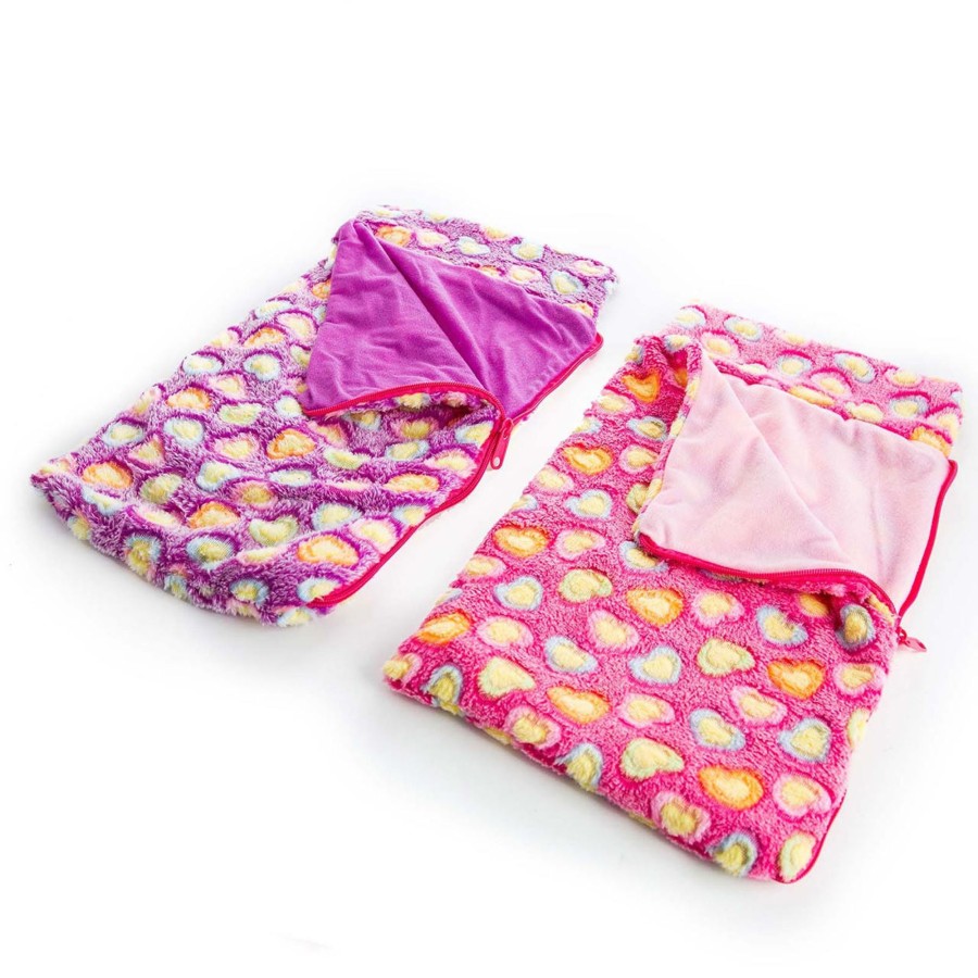 Doll Accessories The Queen's Treasures | Ships January 2024! Set Of Two Pink & Purple 18 Inch Doll Sleeping Bag Accessory