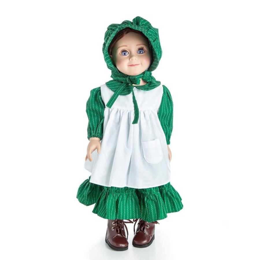 Doll Clothes The Queen's Treasures | Little House On The Prairie 18 Inch Doll Clothes 3 Piece Prairie Dress, Apron, And Bonnet