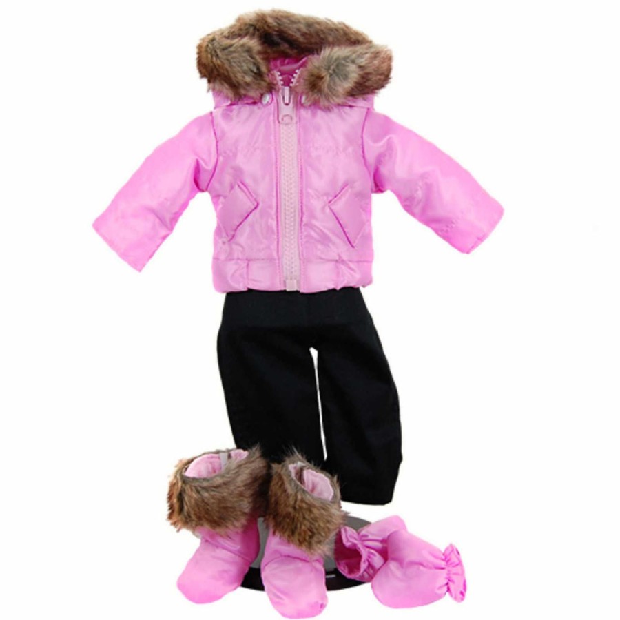 Fun For Tots The Queen's Treasures | Pink Bitty Complete Snow Suit, Clothes For 15 Inch Baby Dolls