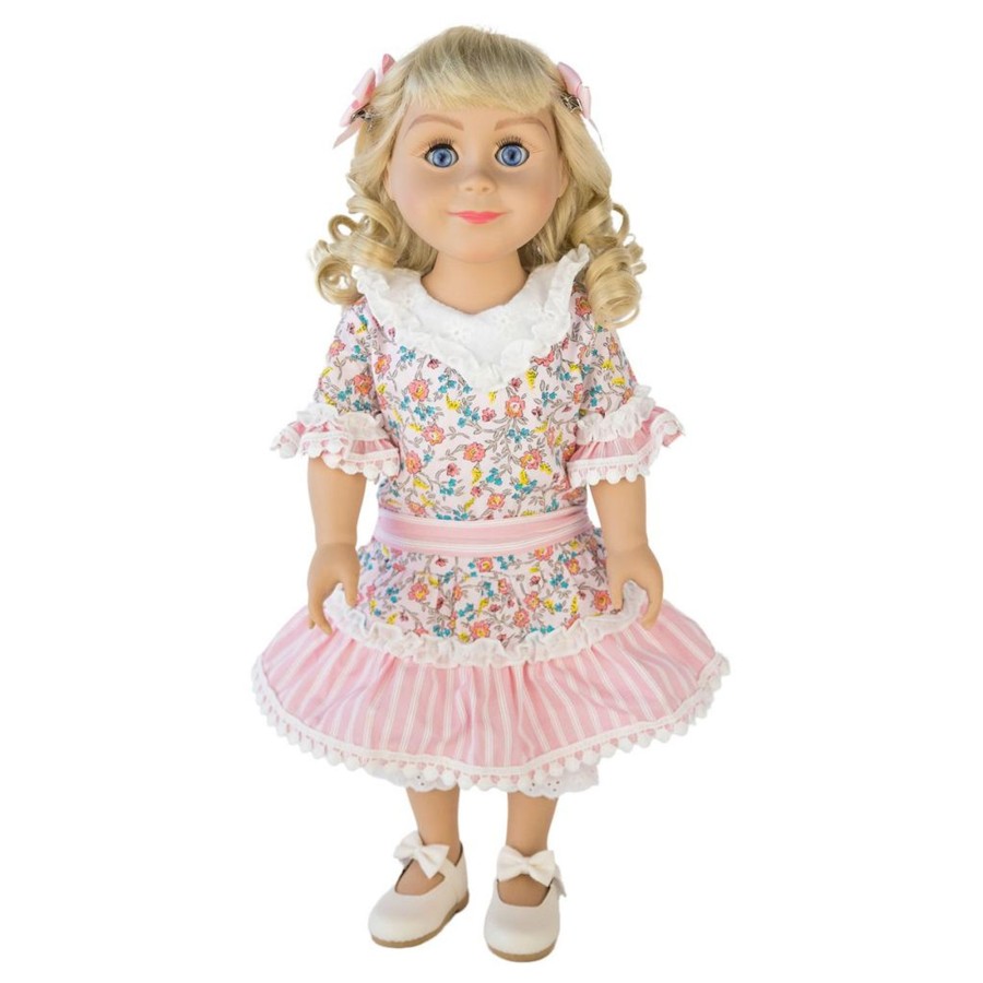 Little House On The Prairie The Queen's Treasures | Little House On The Prairie Pink Floral Dress, Clothes For 18 Inch Dolls