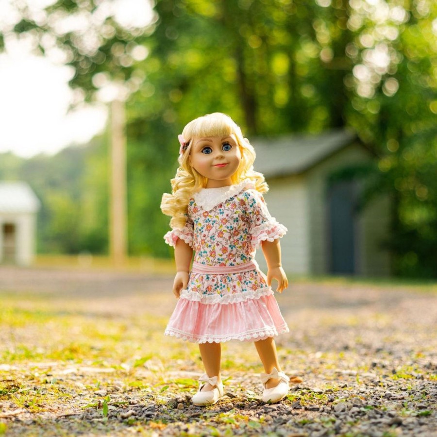 Little House On The Prairie The Queen's Treasures | Little House On The Prairie Pink Floral Dress, Clothes For 18 Inch Dolls