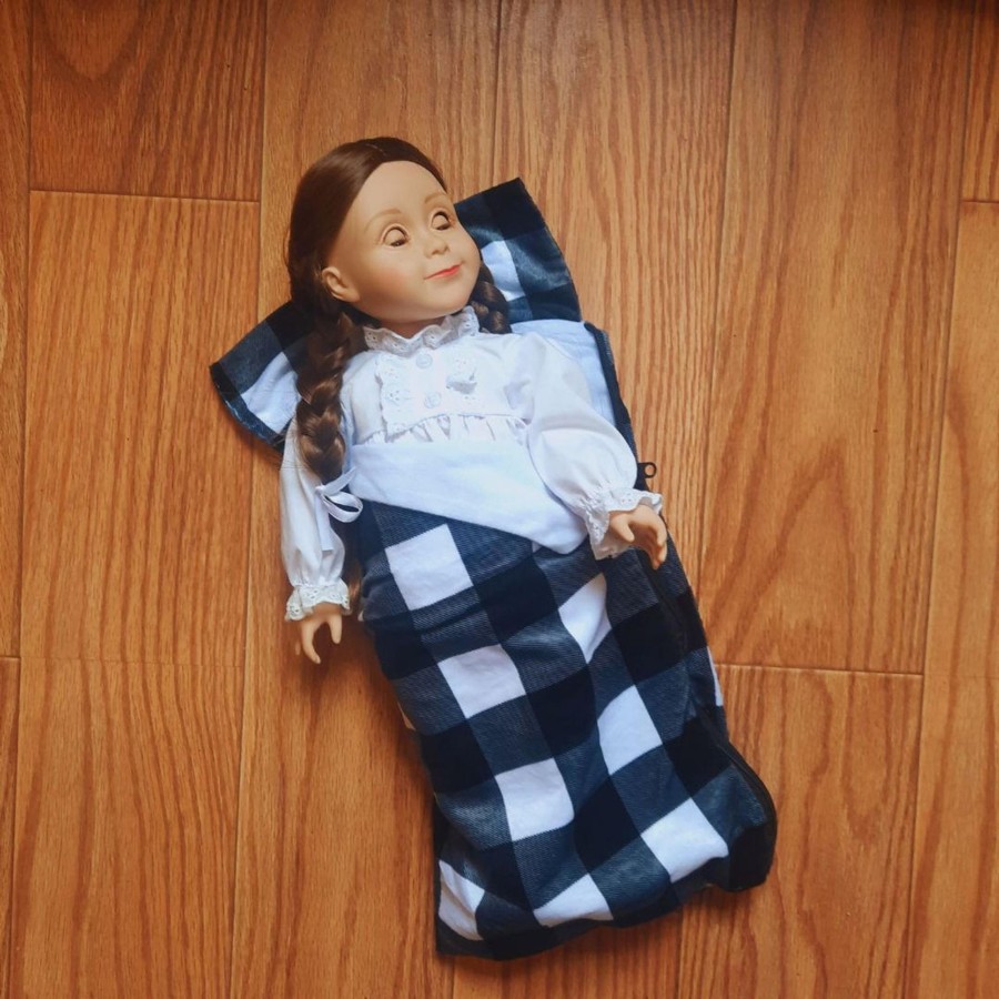 Doll Accessories The Queen's Treasures | Black & White Sleeping Bag Accessory For 18 Inch Dolls