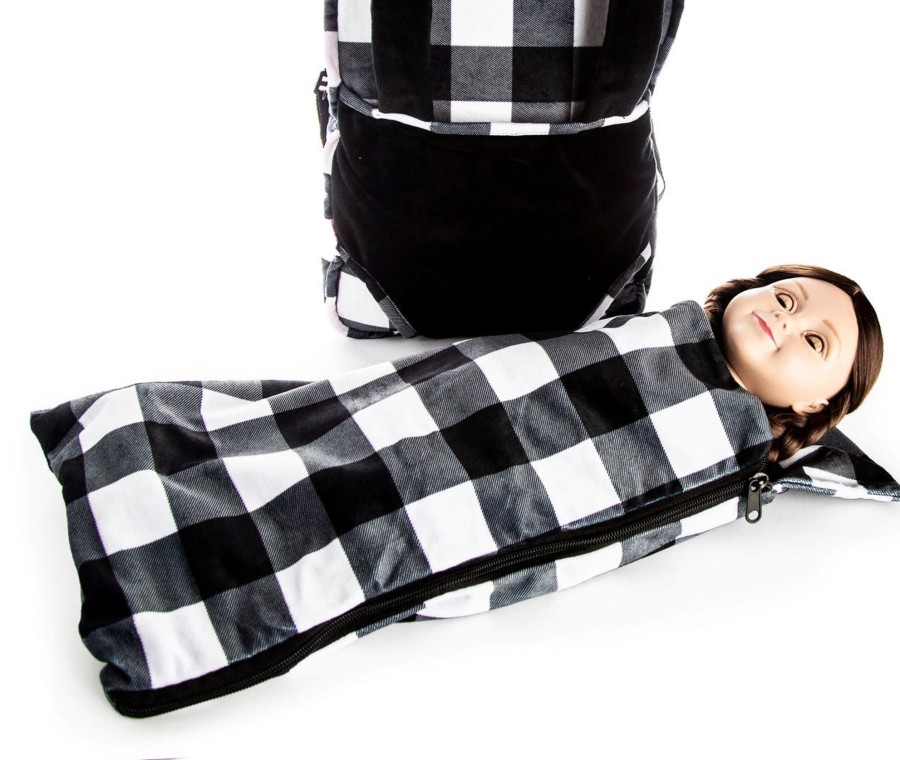 Doll Accessories The Queen's Treasures | Black & White Sleeping Bag Accessory For 18 Inch Dolls