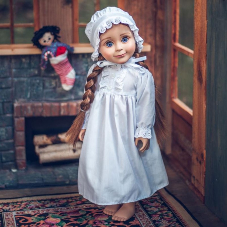 Doll Clothes The Queen's Treasures | Little House On The Prairie 18 Inch Doll Clothes Cotton Night Gown Pj'S And Night Cap