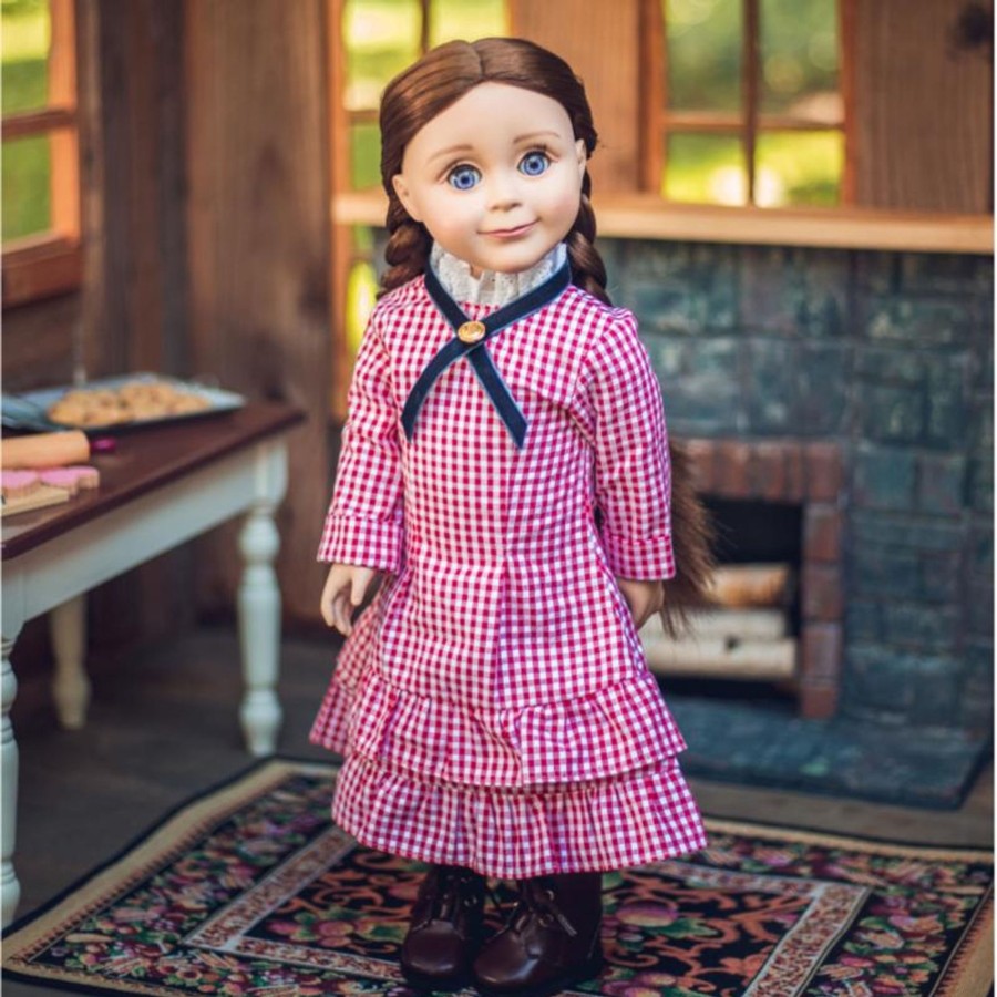 Little House On The Prairie The Queen's Treasures | Little House On The Prairie Red Check Dress, Clothes For 18 Inch Dolls