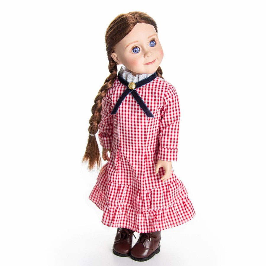 Little House On The Prairie The Queen's Treasures | Little House On The Prairie Red Check Dress, Clothes For 18 Inch Dolls