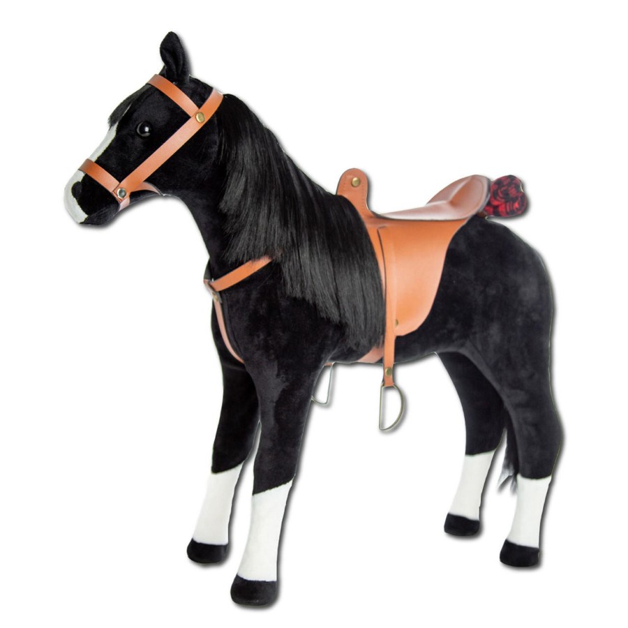 Doll Accessories The Queen's Treasures | Ships June 2024! Little House Black Pony & Saddle Set, Accessories For 18 Inch Dolls