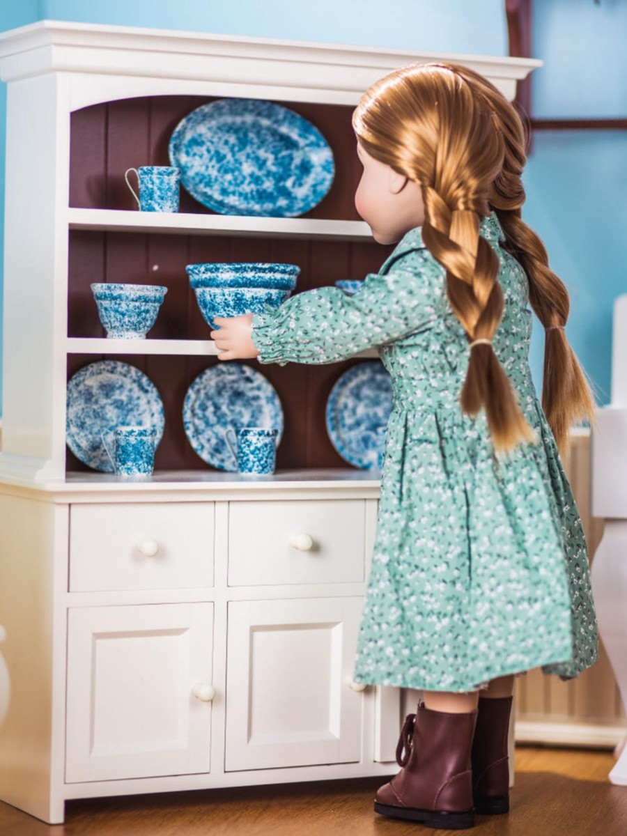 Doll Furniture The Queen's Treasures | Ships January 2024! Wooden Farmhouse Cupboard Dish Hutch, Furniture For 18 Inch Dolls