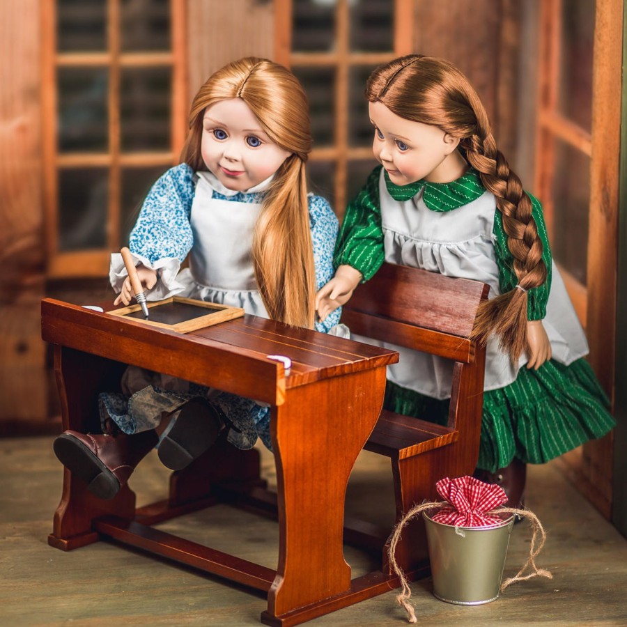 Doll Furniture The Queen's Treasures | Little House On The Prairie School Desk & Accessories, Furniture For 18 Inch Dolls