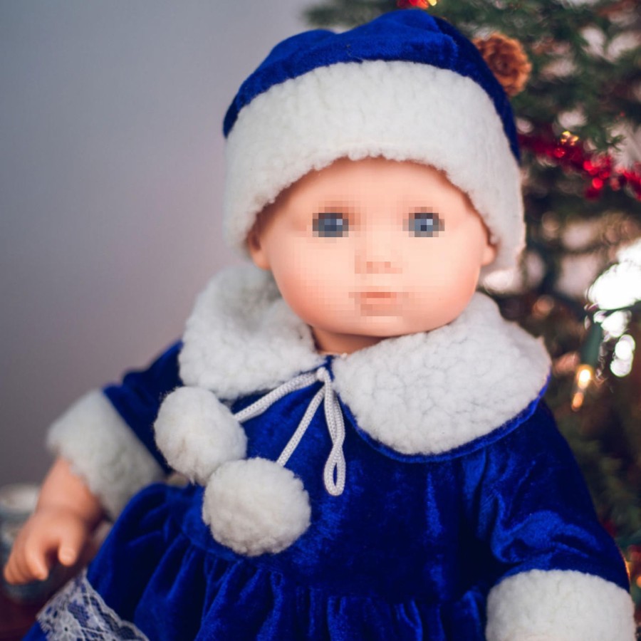 Fun For Tots The Queen's Treasures | Blue Velvet Complete Bitty Dress Outfit, Clothes For 15 Inch Baby Dolls