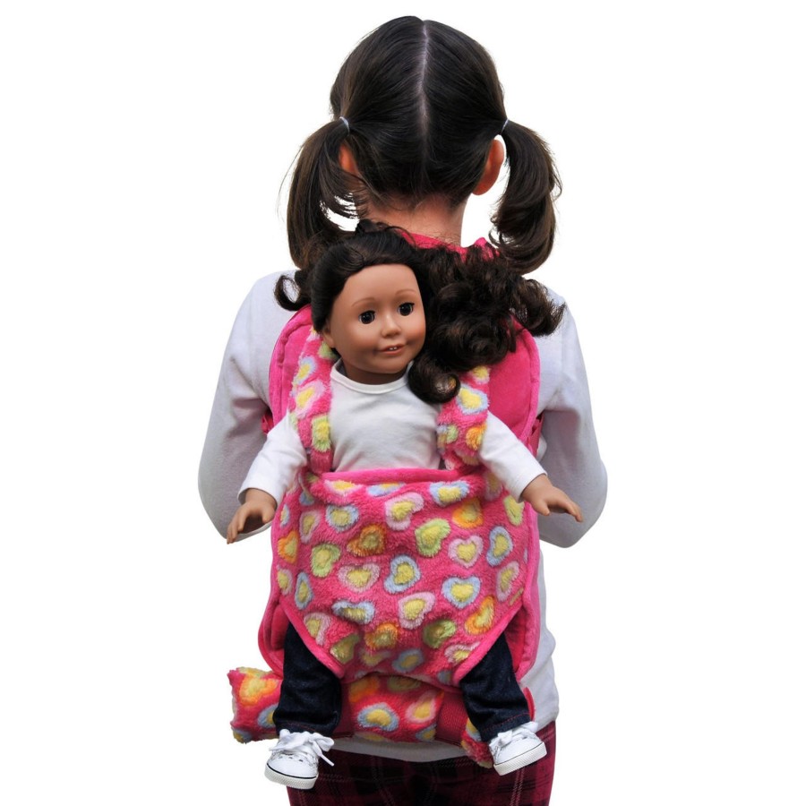 Fun For Tots The Queen's Treasures | Child Size Pink Doll Carrier Backpack With Sleeping Bag For 18 Inch Dolls