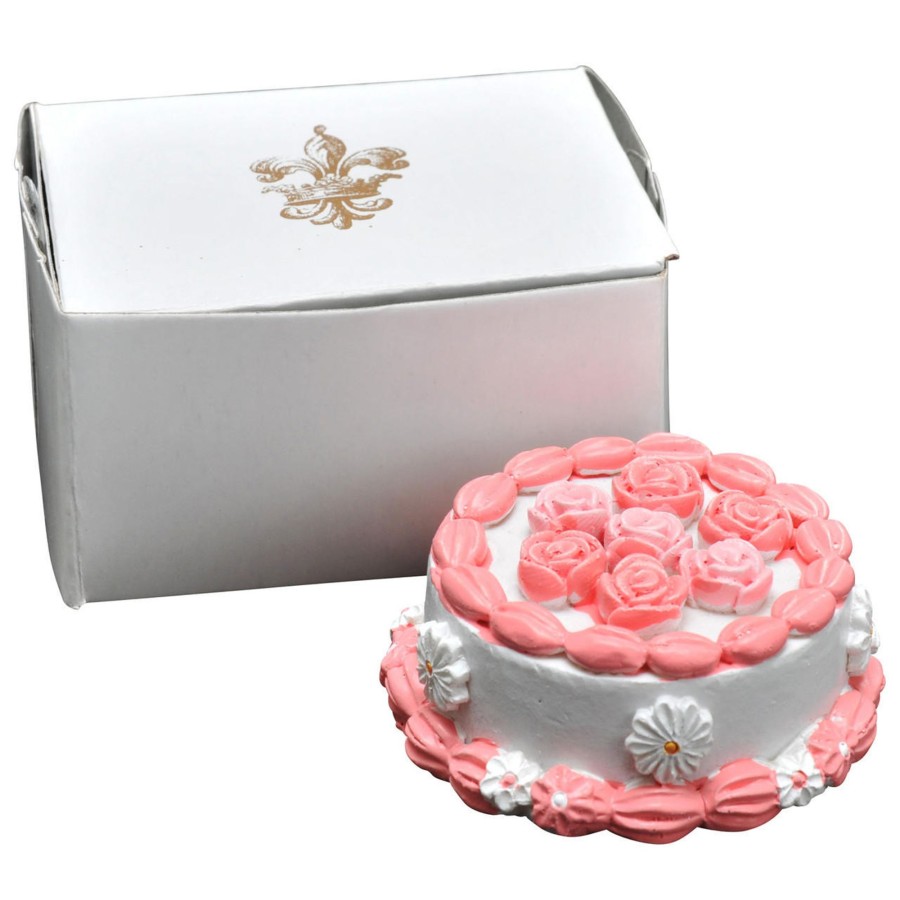 Doll Accessories The Queen's Treasures | Pink & White Party Cake With Bakery Box, Accessories For 18 Inch Dolls