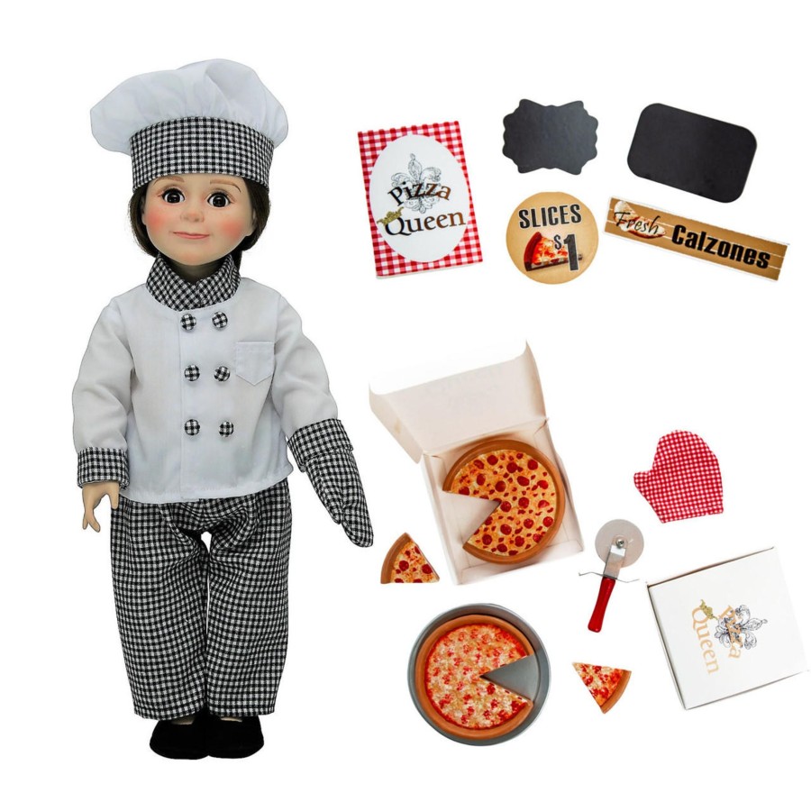 Combos The Queen's Treasures | 20 Piece Pizza Party & Chefs Clothes For 18" Dolls