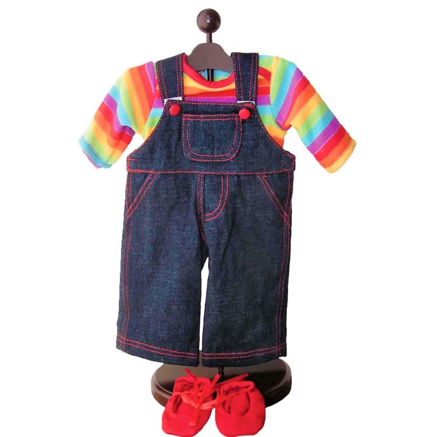 Fun For Tots The Queen's Treasures | Rainbow Bitty Tee Shirt, Overalls & Shoes, Clothes For 15 Inch Baby Dolls