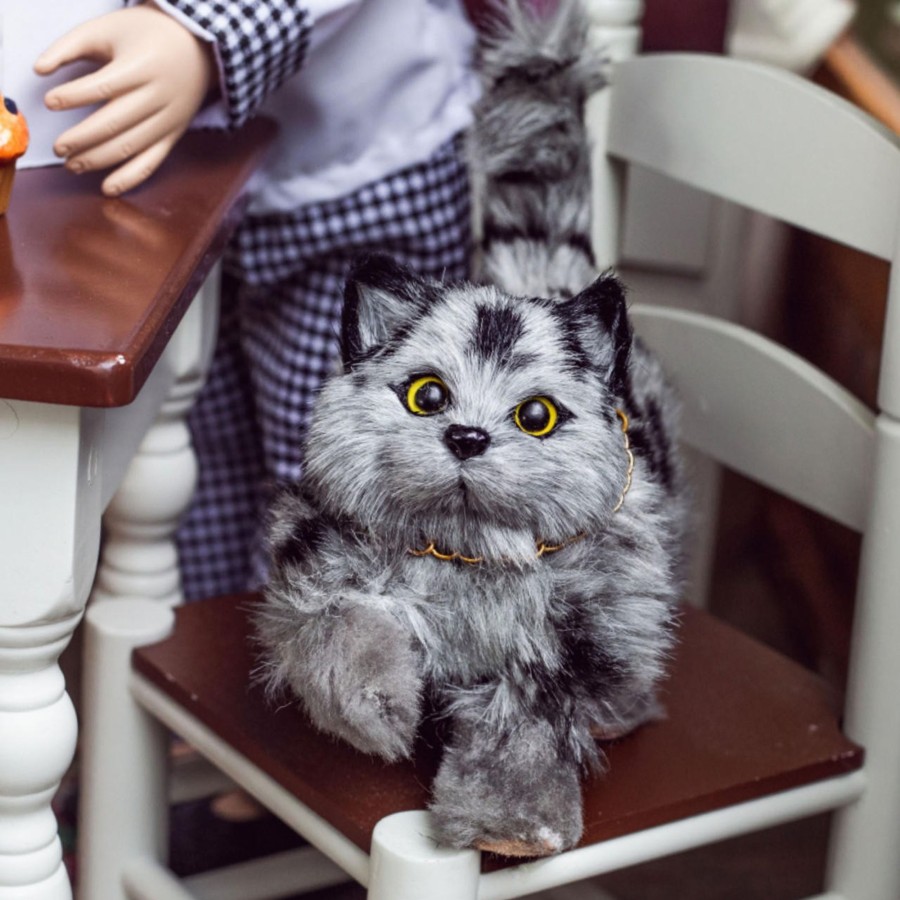 Doll Accessories The Queen's Treasures | Ships January 2024! Grey Striped Maine Coon Kitty Cat Pet, Accessory For 18 Inch Dolls