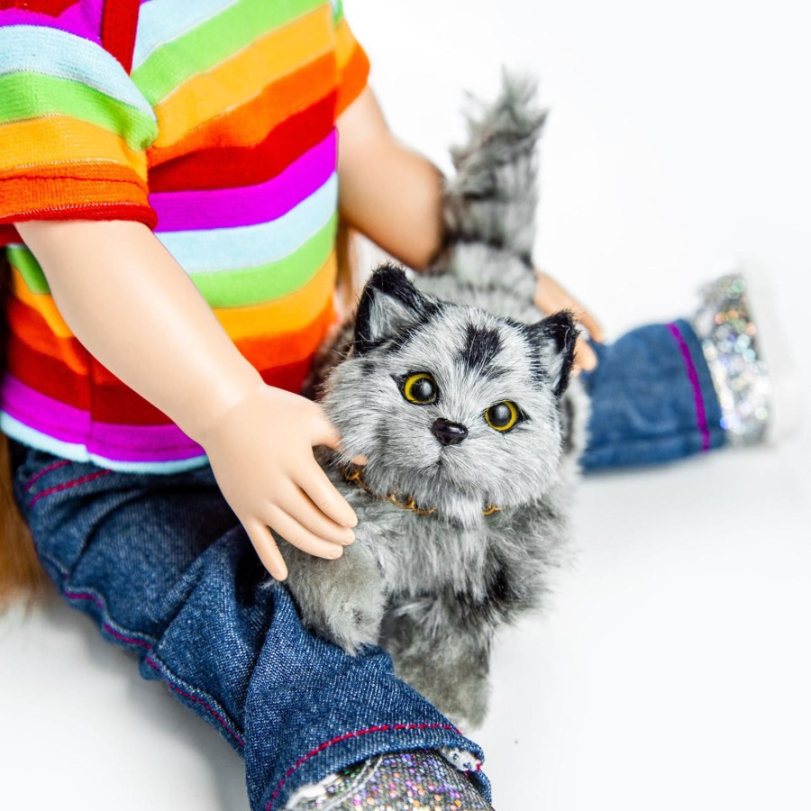 Doll Accessories The Queen's Treasures | Ships January 2024! Grey Striped Maine Coon Kitty Cat Pet, Accessory For 18 Inch Dolls