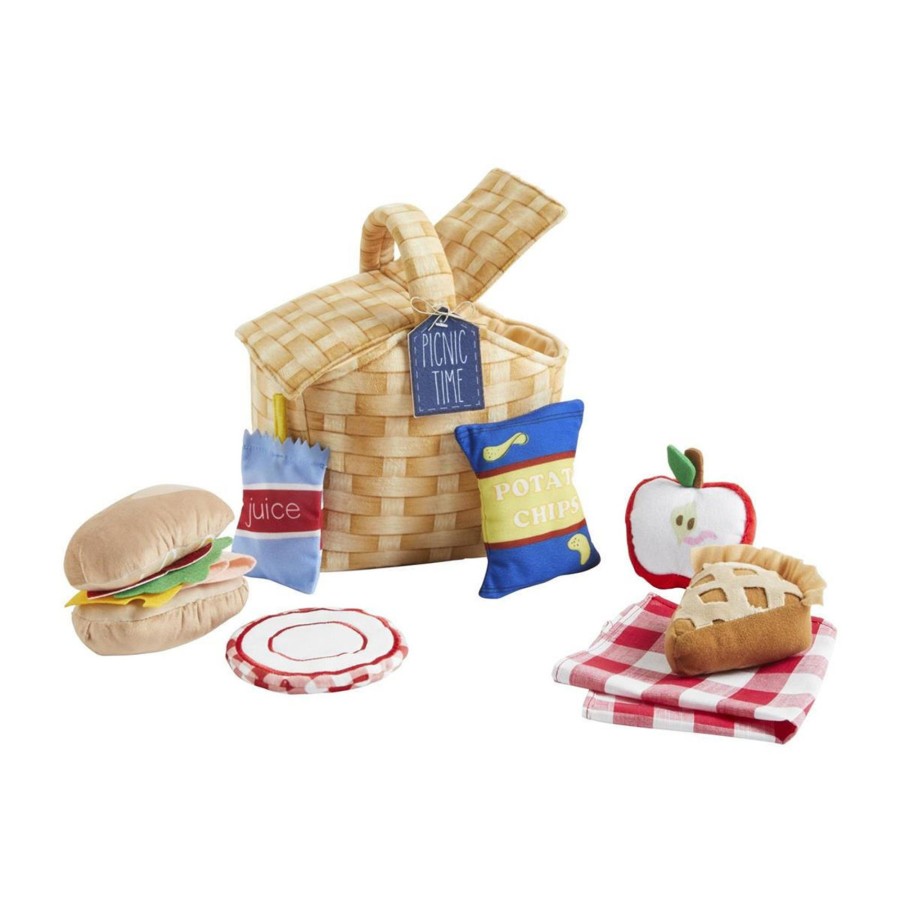 Fun For Tots The Queen's Treasures | Mud Pie 8-Piece Interactive Picnic Time Plush Set For Kids