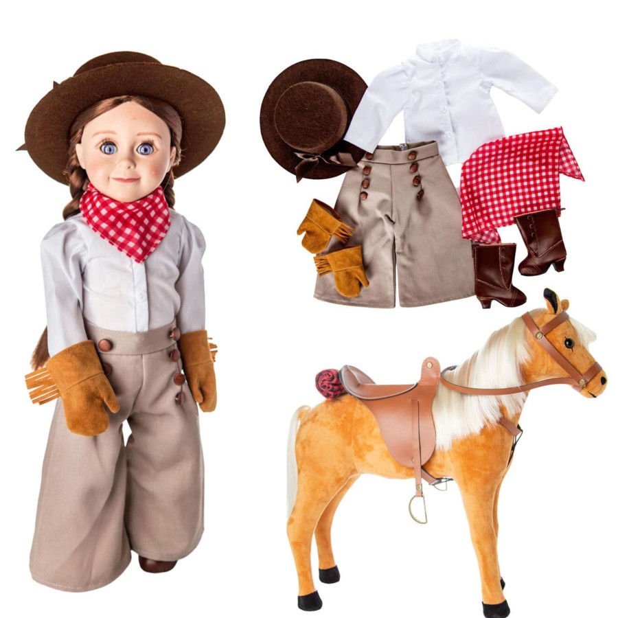 Combos The Queen's Treasures | Ships June 2024! 13 Pc American Frontier Outfit And Horse For 18" Dolls