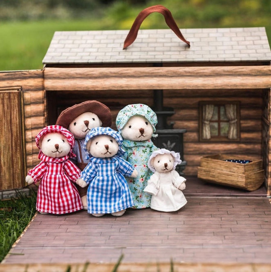 Dolls The Queen's Treasures | My First Little House Ingalls 30Pc Bear Family And Cabin